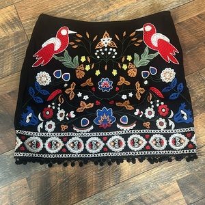 Embroidered mini skirt